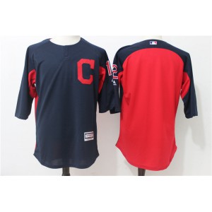 2017 MLB Cleveland Indians 12 Blue Practice clothes Jerseys